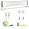 Soozier 17ft Portable All-in-One Badminton Set, Pickleball and Volleyball Net, Height Adjustable Outdoor Sports Set for Backyard Beach Driveway Games