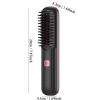 black wireless straight hair comb: super. Soft bristled brush, portable cordless design, USB charging, hidden heating, scalp massage, LED display scre