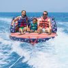 Outsunny 3 Person Towable Tubes for Boating, Spacious Family Size Inflatable Boat Tube Blow Up Couch w/ Front and Back Tow Points for Multiple Riding