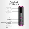 Unbound Cordless Auto Rotating Ceramic Hair Curler USB Rechargeable Automatic Curling Iron LED Display Temperature Wave Curler