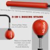 Soozier 4'7"-6'8" Boxing Bag Stand with Speed Bag and Reaction Bar Challenge, Reflex Bag Boxing Training Equipment with Suction Cups and Shock-absorbi