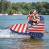 Outsunny 3 Person Towable Tubes for Boating, Spacious Family Size Inflatable Boat Tube Blow Up Couch w/ Front and Back Tow Points for Multiple Riding