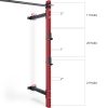 Wall Mounted Folding Squat Rack - Folding Squat Power Rack for 1000lbs capacity with Pull Up Bar and J Cups, Space Saving Home Gym Equipment