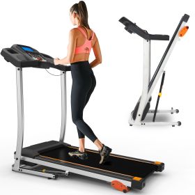 Folding Treadmill 2.5HP 12KM/H, Foldable Home Fitness Equipment with LCD for Walking & Running, Cardio Exercise Machine, 4 Incline Levels, 12 Preset o (Color: as Pic)