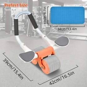 Elbow Support Automatic Rebound Abdominal Wheel Ab Roller For Abdominal Exercise Machine Abs Workout Equipment ,Dolly Core Strengthening Trainer Fitne (Color: Orangetimer1)