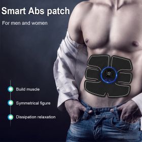 Electric Muscle Toner Machine Rechargeable ABS Trainer Fat Burner Belly Shaper Muscle -Portable Toner - Trainer Workout Equipment For Men Woman Abdome (Color: Black)