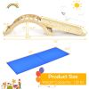 3-in-1 Wooden Climber Ladder Structure with Rock Climbing Ramp and Padding